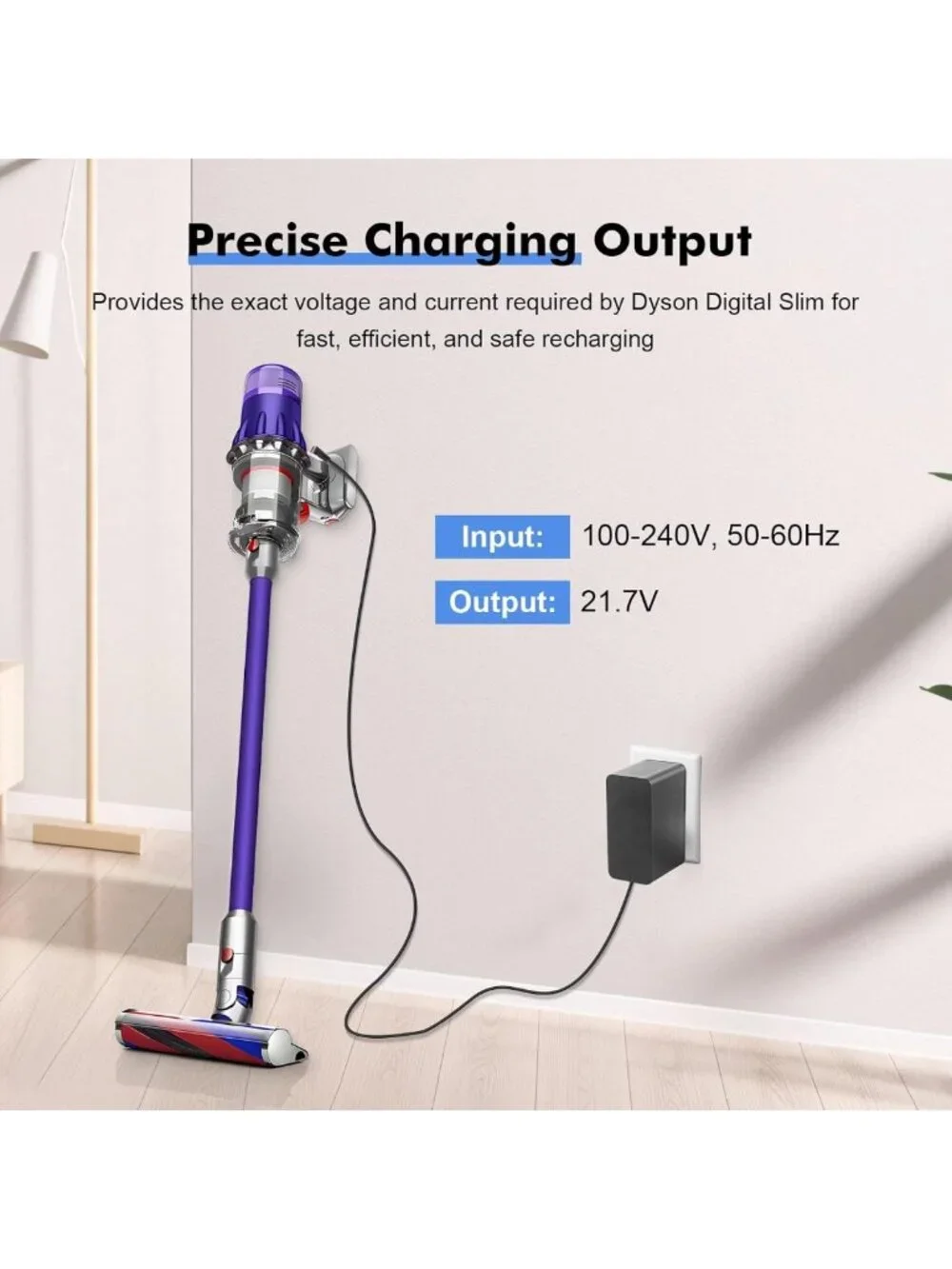 Replacement Power Adapter Charger for Dyson Digital Slim - 21.7V, 5.9ft Cable
